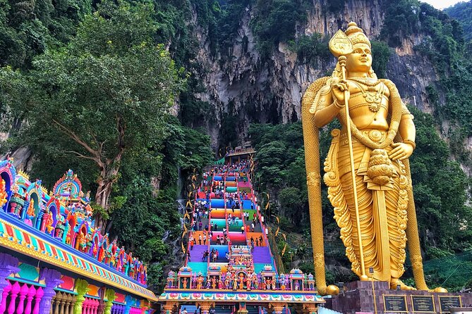 Batu Caves & Kuala Gandah Elephant Sanctuary Full-Day Tour - Batu Caves and the climb to the Hindu shrines