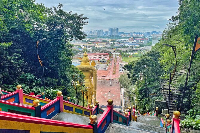 Batu Caves Twilight and Little India Evening Tour - The rainbow steps and main temple caves