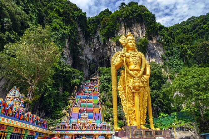 Batu Caves, Waterfalls, Hotspring, Batik & Pewter Tour with Lunch - Batu Caves and the 272-step climb