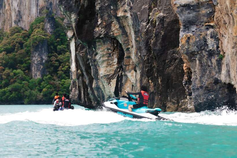 Langkawi: Jet Ski and Parasailing Tour - Beras Basah Island and the private beach stop