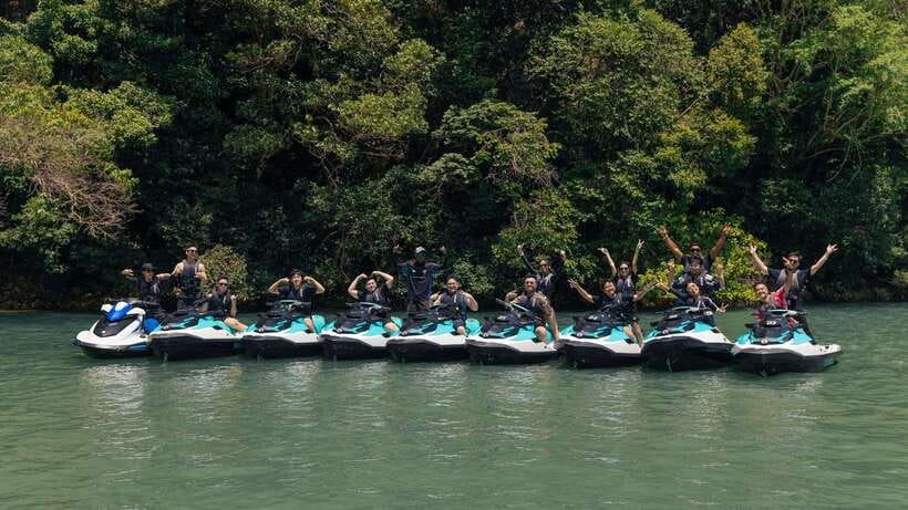 Langkawi Jet Ski Tour Dayang Bunting Free Drone Video - Secluded coves, limestone cliffs, and marine scenery