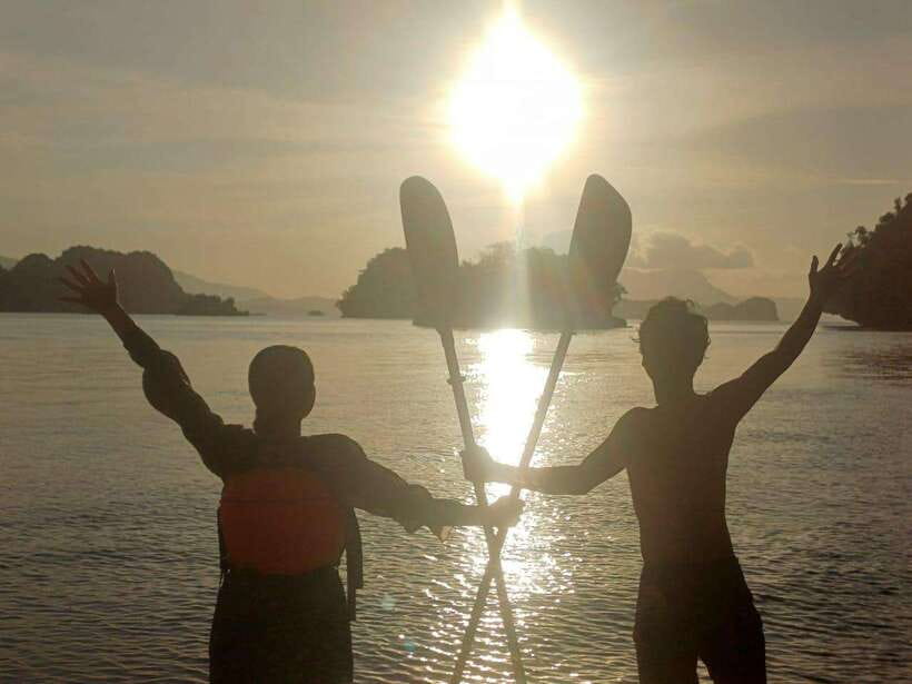 Langkawi: Sunset Kayaking Tour - Sunset on the water, from orange sky to dusk